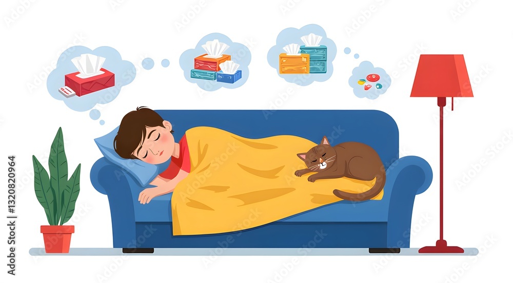Obraz premium Sick home rest