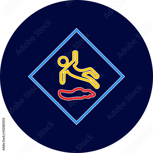 Danger of Slipping Vector Icon