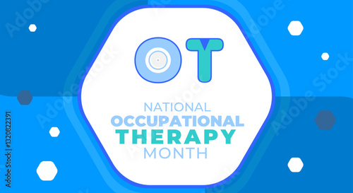 National Occupational Therapy Month. Background design and polygon elements for greetings, campaigns, annual events in April