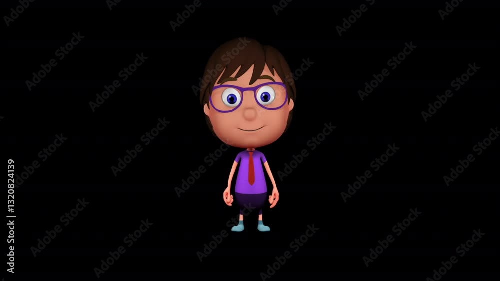 Delightful looping animation of a cheerful 3D character, expressing happiness continuously. Perfect for websites, apps, social media visuals, digital signage, or engaging promotional content. Delightful looping animation of a cheerful 3D character, expressing happiness continuously. Perfect for websites, apps, social media visuals, digital signage, or engaging promotional content.