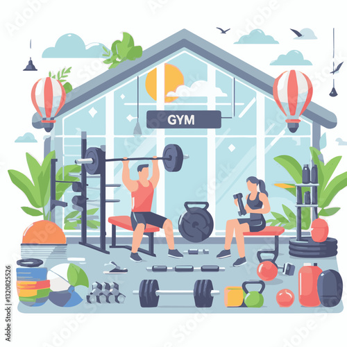 gym, fitness, exercise, healthy, training, sport, workout, health, equipment, fit, club, interior, power, activity, body, athlete, strength, lifestyle, woman, weight, bodybuilding, active, center, wel