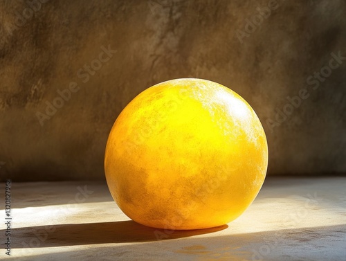 A single orange sits atop a table, awaiting its fate