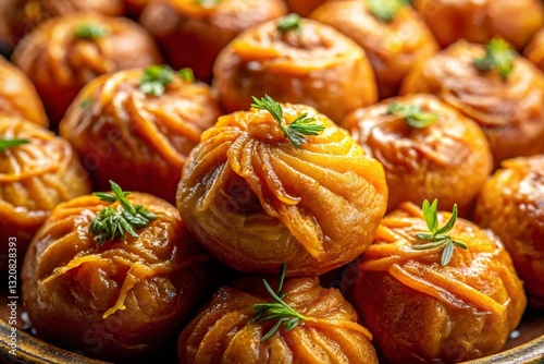 Wallpaper Mural Close-up Top View of Balushahi, a Crispy Indian Sweet Dessert Torontodigital.ca