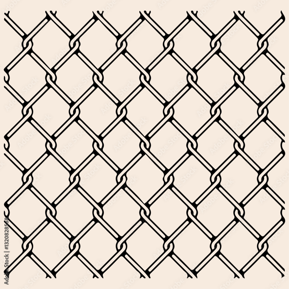 Fototapeta premium Steel Wire Mesh Seamless Background icon flat vector design.