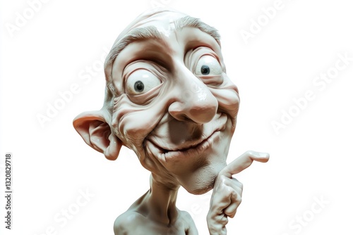 A smiling statue of a man in a public park or garden, suitable for use as a decoration or to convey a positive message