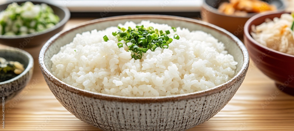 Delicious steamed rice japanese cuisine food photography indoor dining close-up comfort food Delicious steamed rice japanese cuisine food photography indoor dining close-up comfort food