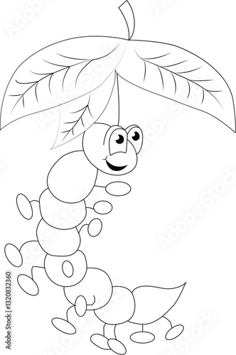 draw a caterpillar line art