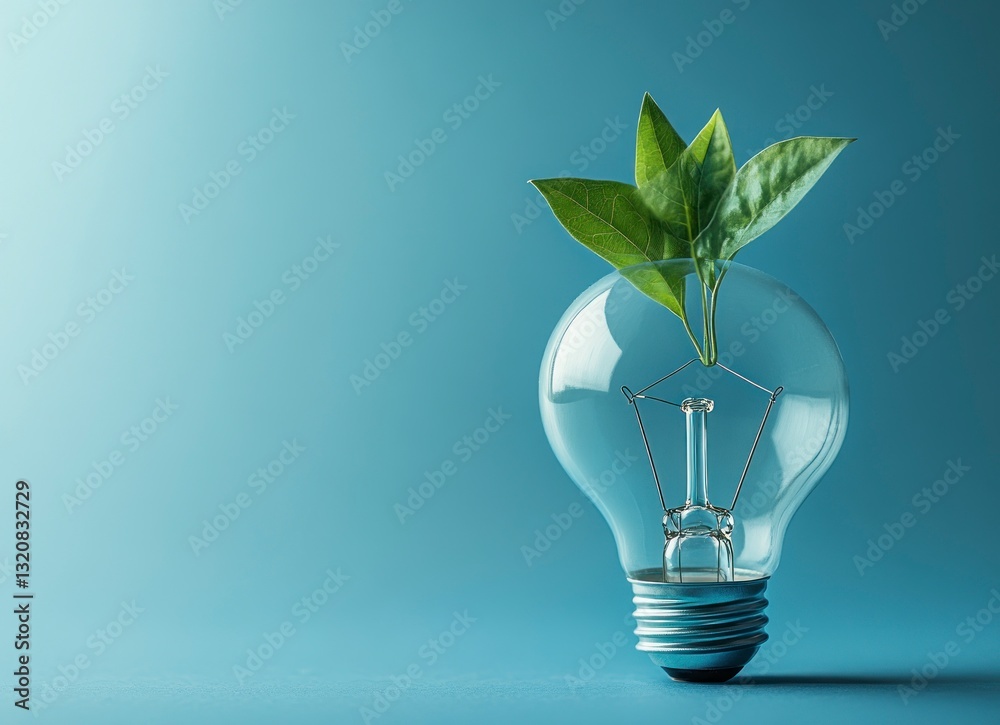 Lightbulb with Green Leaves Symbolizing Eco Friendly Energy Solution Concept Lightbulb with Green Leaves Symbolizing Eco Friendly Energy Solution Concept