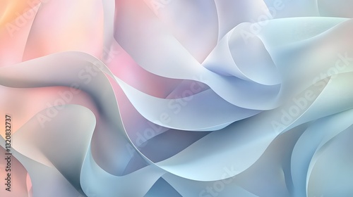 Soft flowing pastel curves abstract background design with smooth layered textures and colors art web