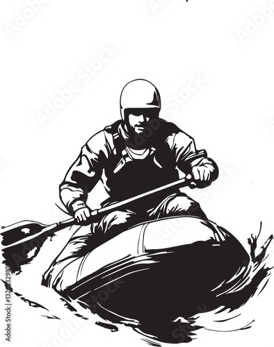 illustration of rafting athlete