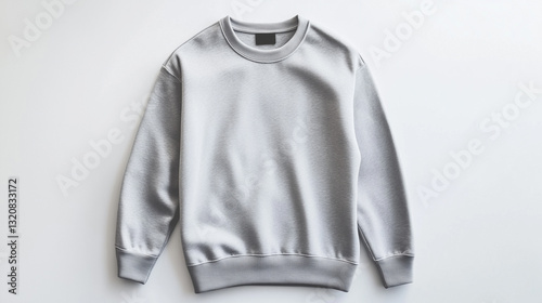 Plain gray crew neck sweatshirt displayed on a flat surface