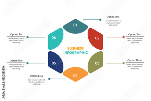 Business data visualization. Process chart. Elements of graph, diagram with 7 steps, options, parts or processes
