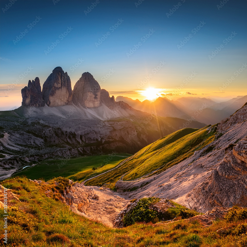 Naklejka premium Alba sulle dolomiti