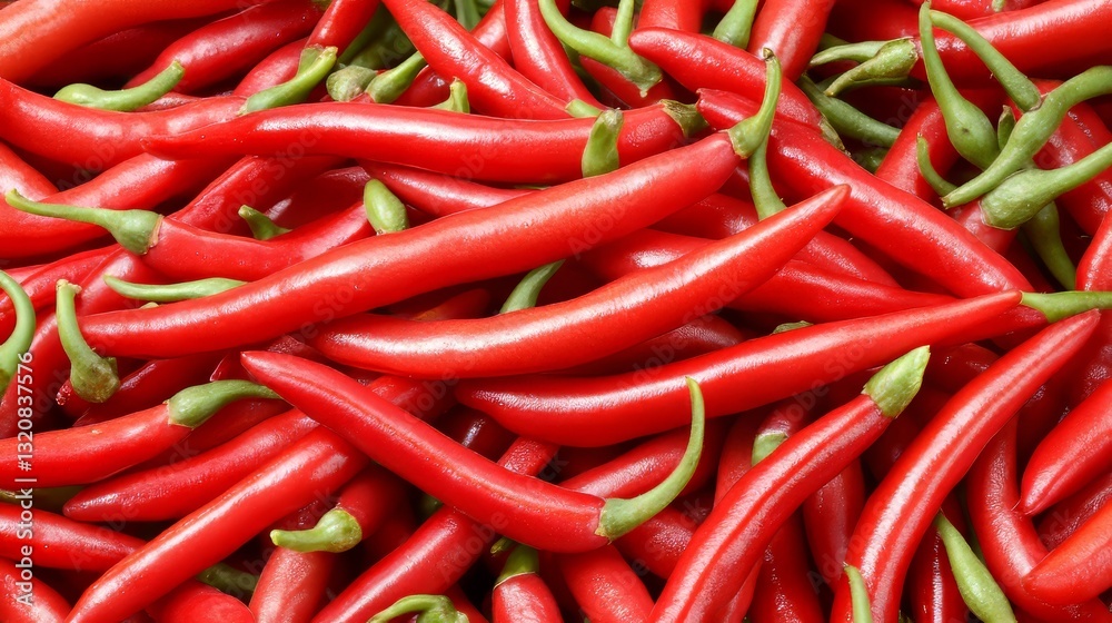 Red Hot Chili Peppers, Close Up of Fresh Spicy Vegetable at Market. Pile of Red Chili Red Hot Chili Peppers, Close Up of Fresh Spicy Vegetable at Market. Pile of Red Chili