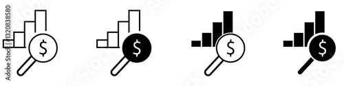 Taxes and accounting line icons vector set. Finance and interest illustration sign collection. Money logo.