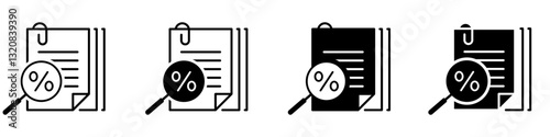 Taxes and accounting line icons vector set. Finance and interest illustration sign collection. Money logo.