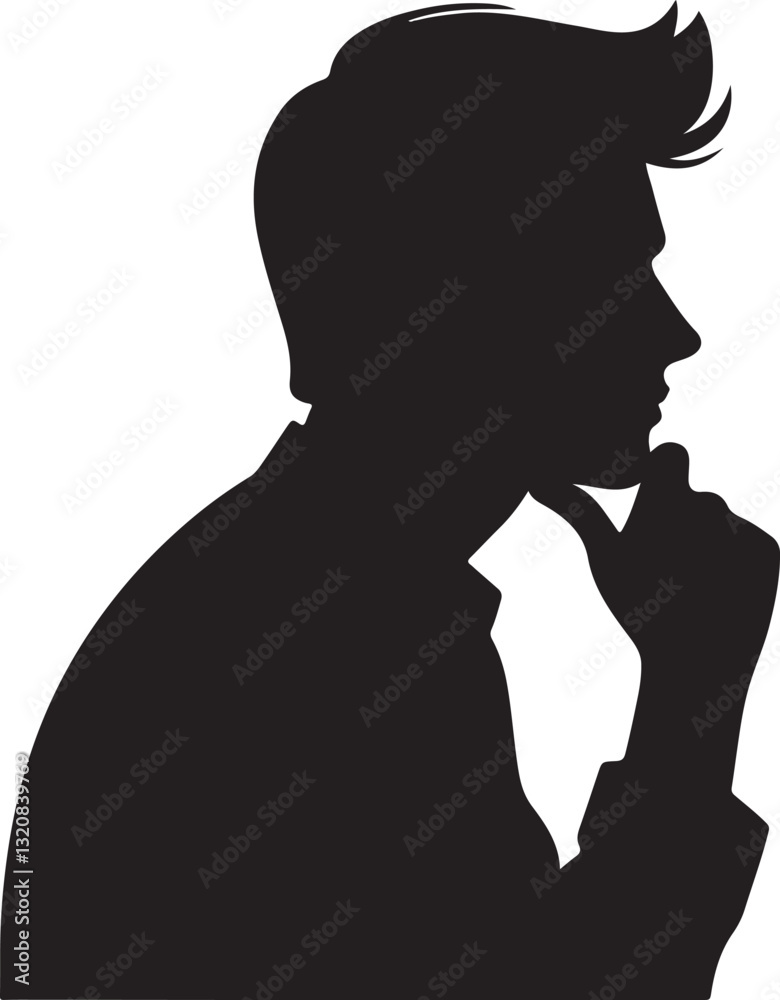 Man in deep thought vector illustration Man in deep thought vector illustration