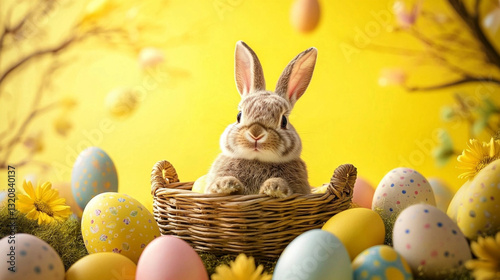 easter bunny and eggs