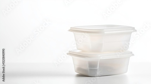 Stacked plastic food containers