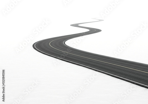 Curvy road isolated on white background.
