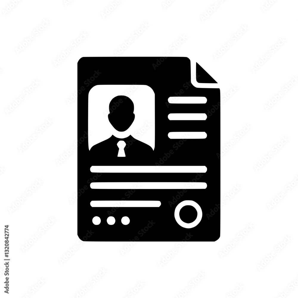 Silhouette resume icon with profile photo on transparent background Silhouette resume icon with profile photo on transparent background