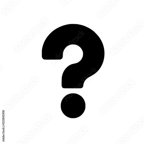 Silhouette question mark icon on transparent background
