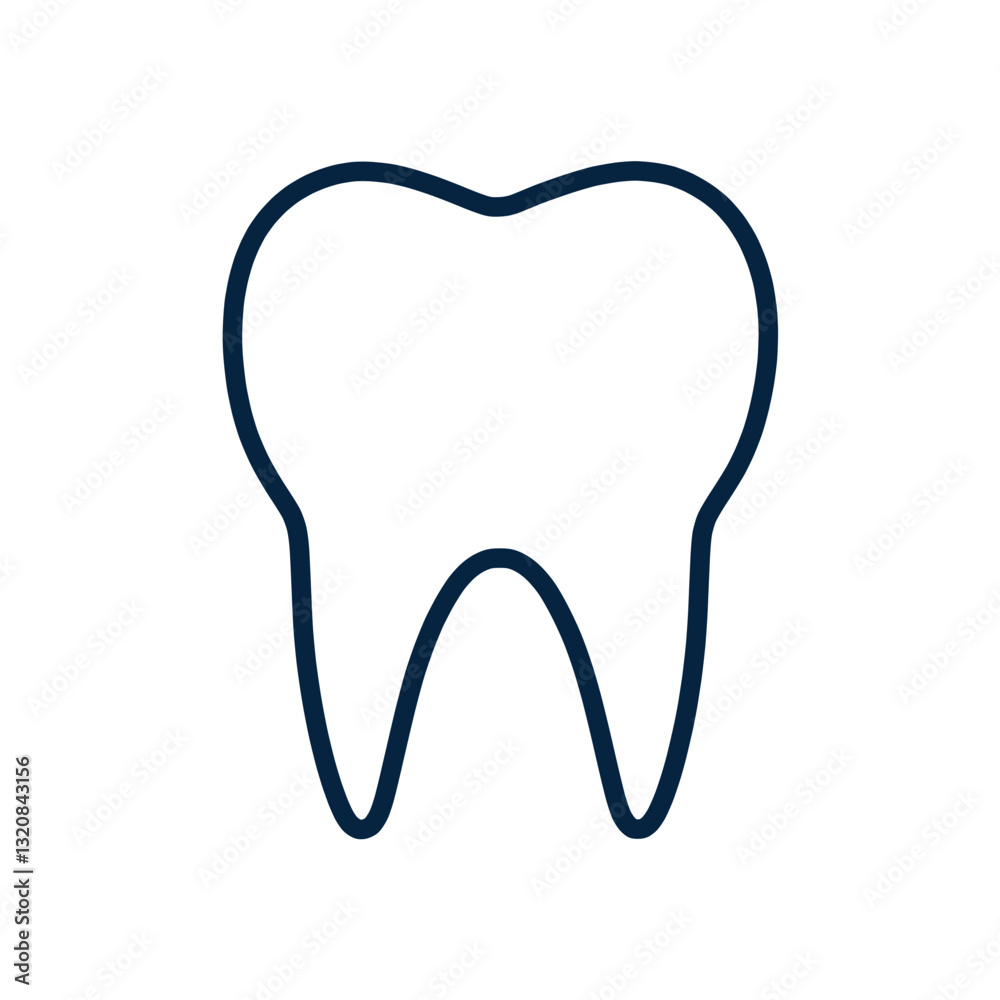 Outline tooth icon on transparent background Outline tooth icon on transparent background