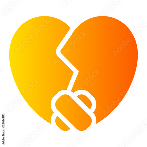broken heart gradient icon