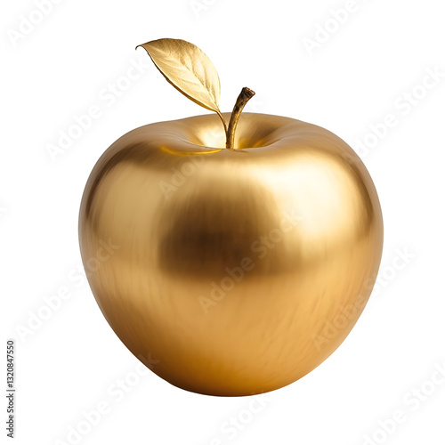 Gold Apple – _A perfectly round golden apple with a reflective surface, symbolizing