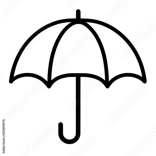 A highly detailed umbrella icon featuring reinforced ribs, ensuring extra durability and protection against harsh environmental conditions.