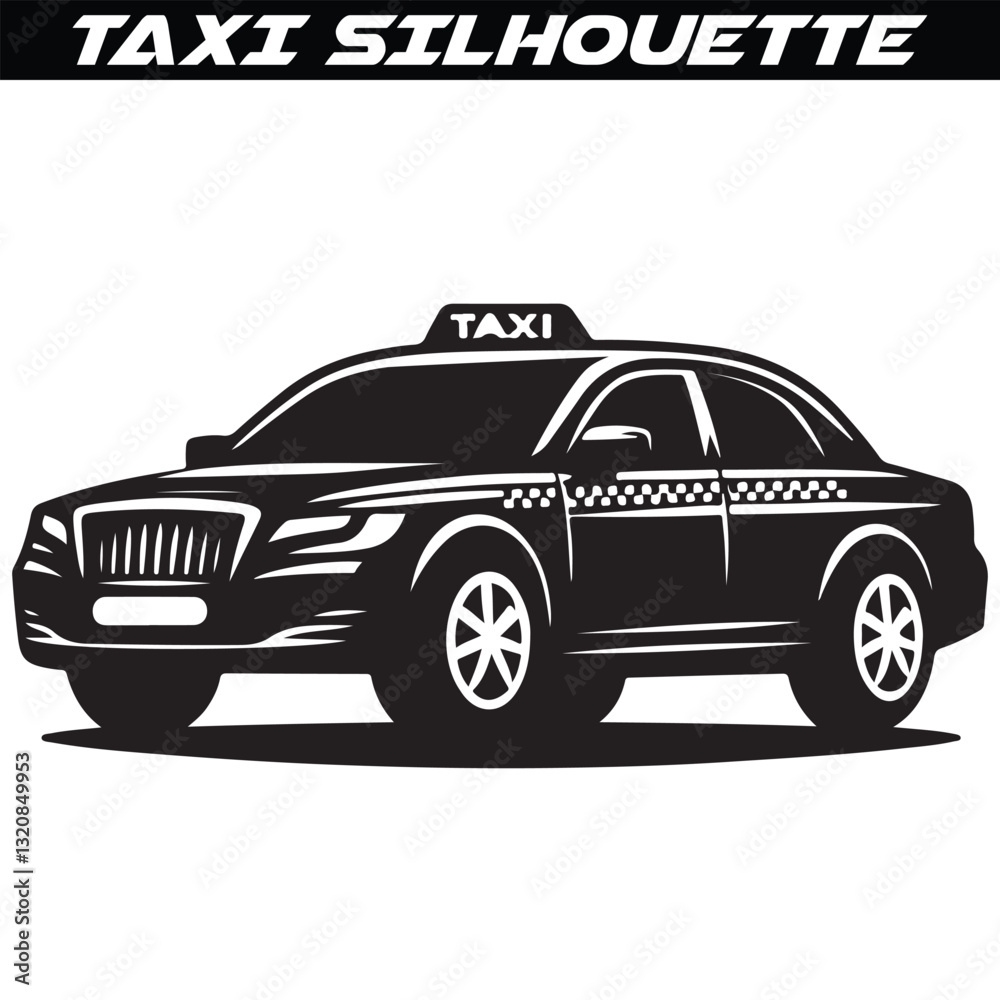 Taxi cab car silhouette vector illustration Taxi cab car silhouette vector illustration