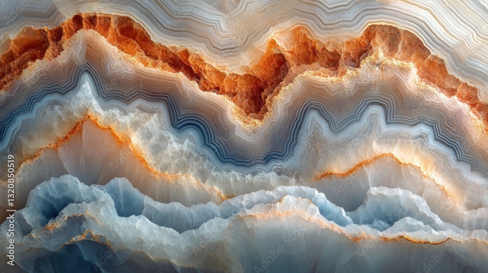 Obraz premium Intricate agate slice with layered patterns