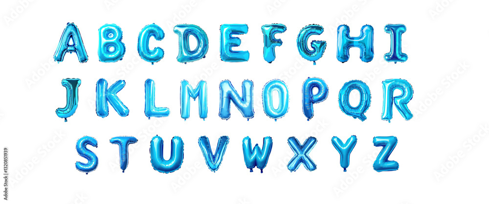 A to Z in Blue Inflatable Style set Against a Transparent Background. clipping path. png. A to Z in Blue Inflatable Style set Against a Transparent Background. clipping path. png.