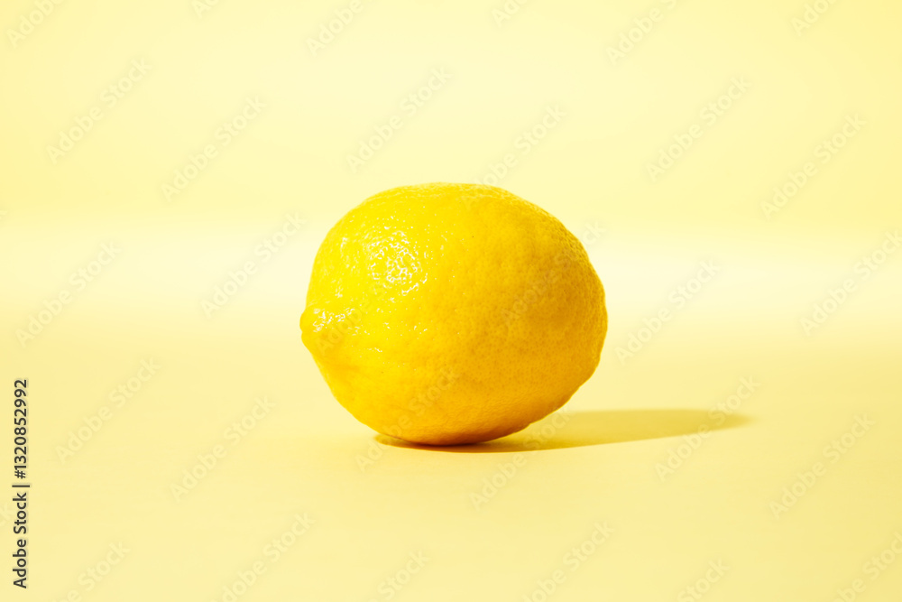 Lemon against yellow background