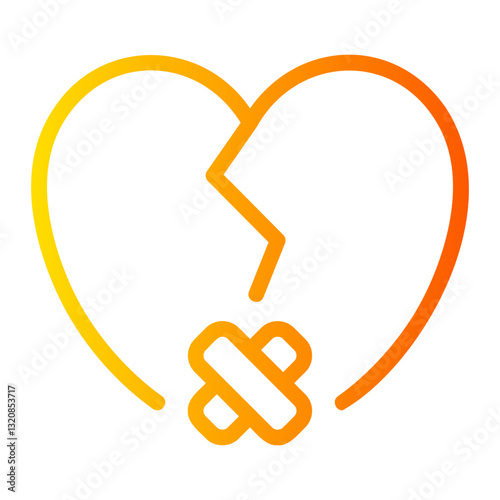 broken heart gradient icon