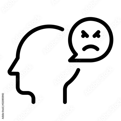 anger line icon
