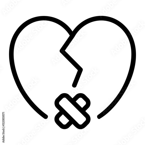 broken heart line icon