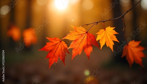 resplendent sight of sun's golden rays piercing through a majestic tapestry of autumnal foliage, casting a luminous glow upon cascading leaves, leaves one in a state of awe. AI Generated