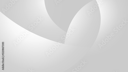 Abstract Gray Background with Overlapping Smooth Geometric Shapes and Contemporary Design