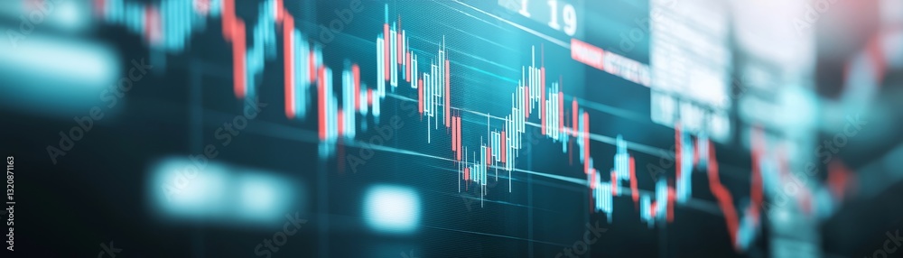 Analyzing financial market trends, a comprehensive study of stock charts with red and blue lines Analyzing financial market trends, a comprehensive study of stock charts with red and blue lines