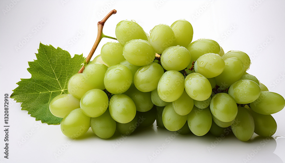 beautiful juicy bunches of green grapes on a white background beautiful juicy bunches of green grapes on a white background