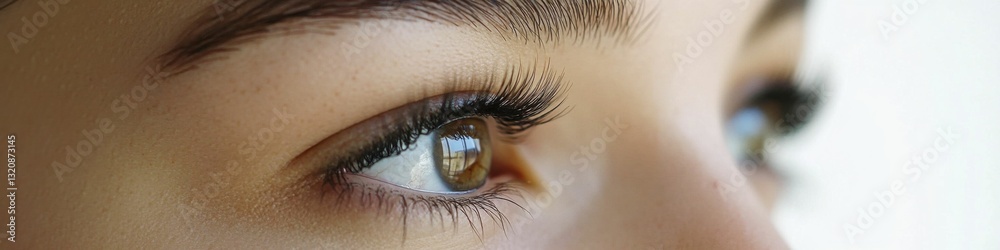 Naklejka premium Eyelash Tinting Transformation: Closeup Before & After Treatment by Professional Master