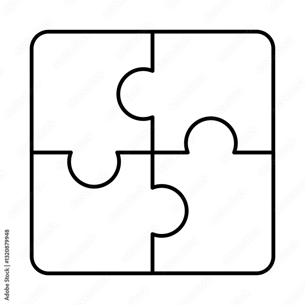 Puzzle Line Icon. Teamwork, Business, Planning, Strategy, Marketing, Leadership, Work Group, Meeting, Partnership Icons Editable Stroke Vector Illustration Puzzle Line Icon. Teamwork, Business, Planning, Strategy, Marketing, Leadership, Work Group, Meeting, Partnership Icons Editable Stroke Vector Illustration