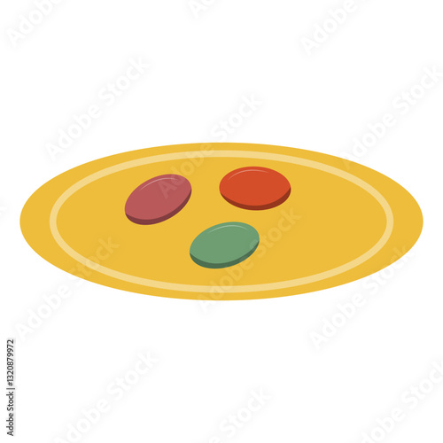 Nowruz Day Element with Cartoon Style. Isolated on White Background