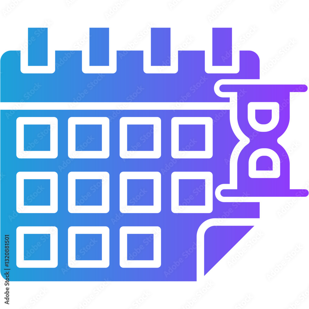 Schedule glyph gradient icon