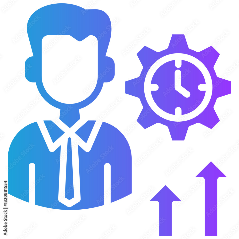 Fototapeta premium Process Optimization glyph gradient icon