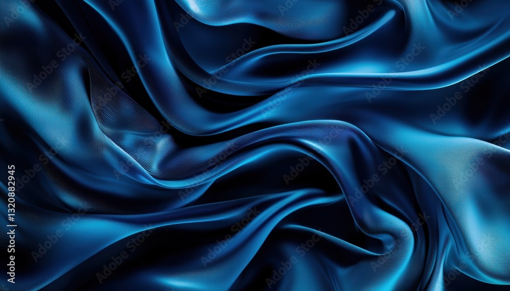 Fototapeta premium Elegant liquid flow in pastel blue tones, smooth and reflective surface creating a calming and luxurious abstract background