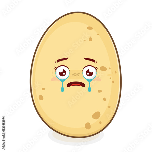 potato scared face cartoon cute
