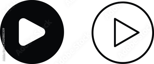 Play Icon Vector Media Entertainment Symbol