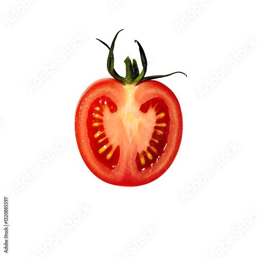 Wallpaper Mural ripe, red tomato with a glossy texture, isolated Torontodigital.ca